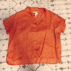 Crop Collared Button Down Shirt - size S